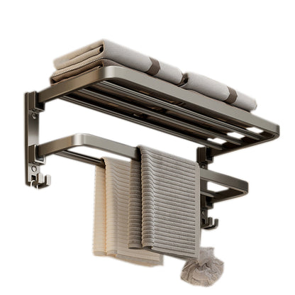 Contemporary Chrome Bathroom Storage Towel Rack Set