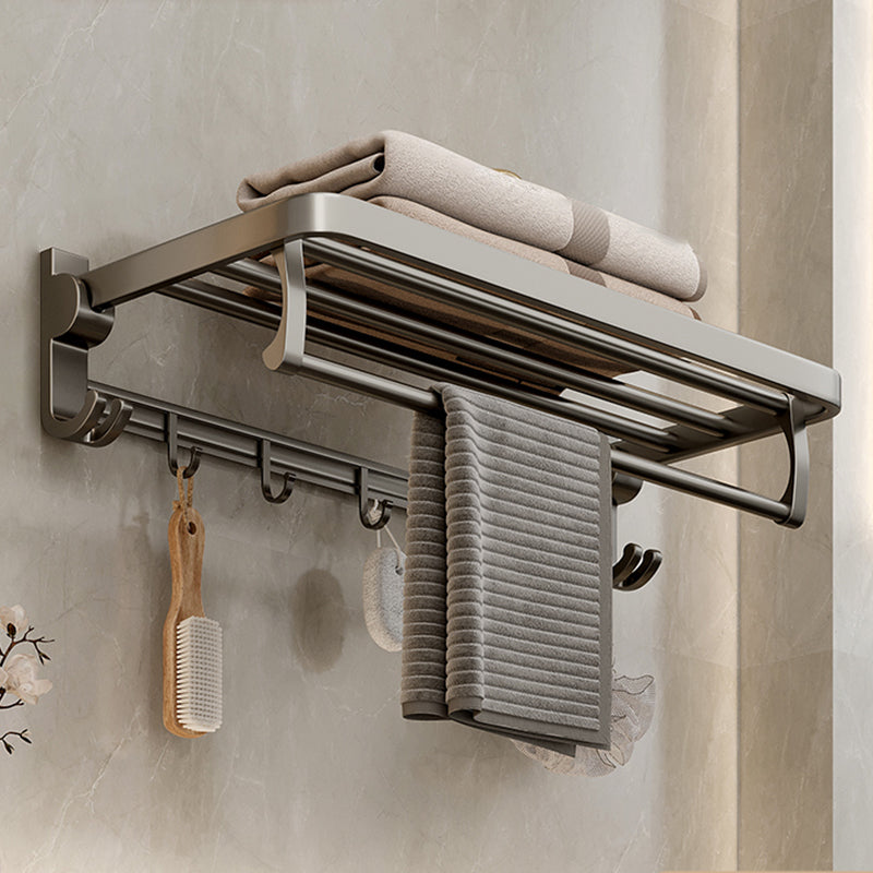 Contemporary Chrome Bathroom Storage Towel Rack Set