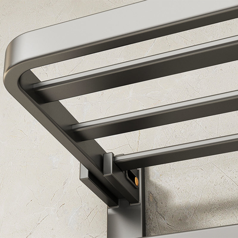 Contemporary Chrome Bathroom Storage Towel Rack Set