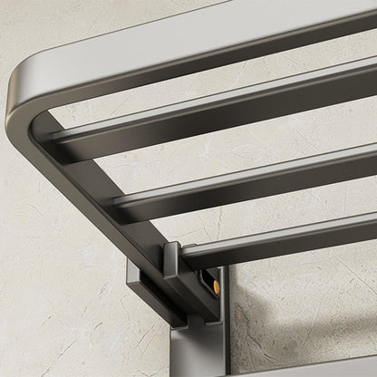 Contemporary Chrome Bathroom Storage Towel Rack Set