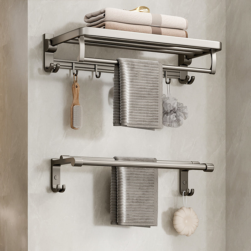 Contemporary Chrome Bathroom Storage Towel Rack Set