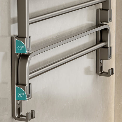 Contemporary Chrome Bathroom Storage Towel Rack Set