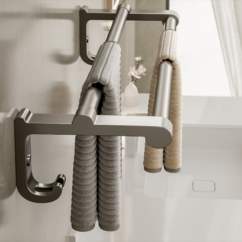 Contemporary Chrome Bathroom Storage Towel Rack Set