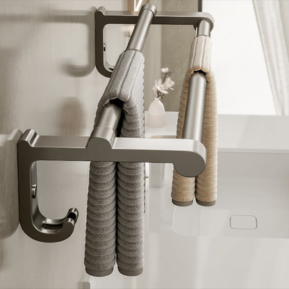 Contemporary Chrome Bathroom Storage Towel Rack Set