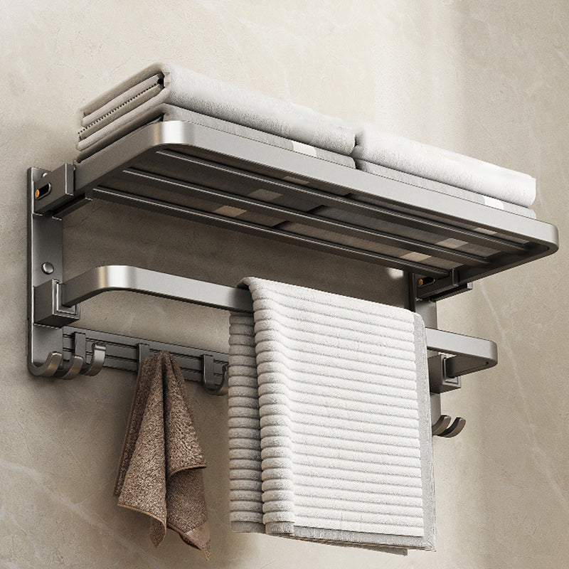 Contemporary Chrome Bathroom Storage Towel Rack Set