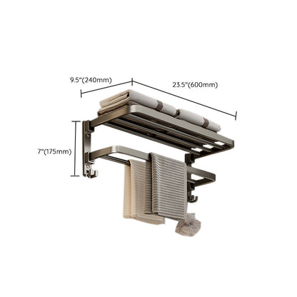 Contemporary Chrome Bathroom Storage Towel Rack Set