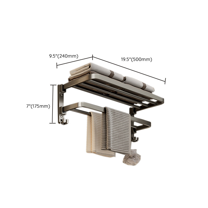 Contemporary Chrome Bathroom Storage Towel Rack Set