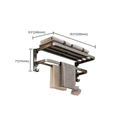 Contemporary Chrome Bathroom Storage Towel Rack Set