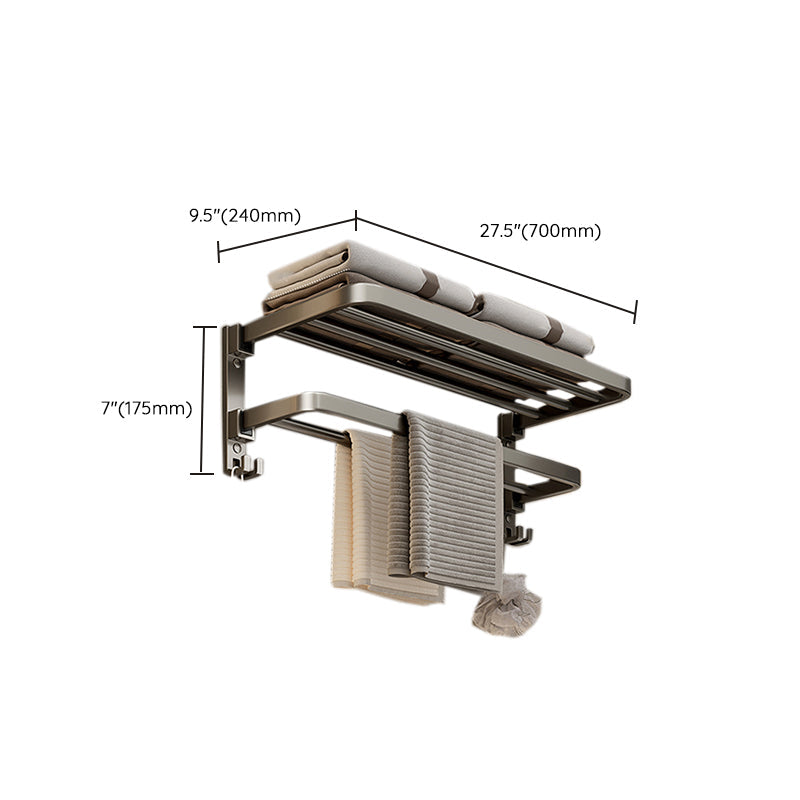 Contemporary Chrome Bathroom Storage Towel Rack Set