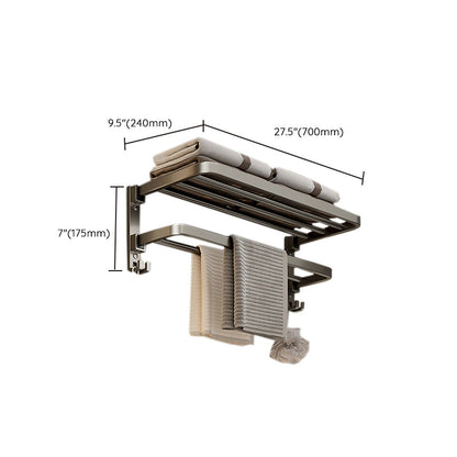 Contemporary Chrome Bathroom Storage Towel Rack Set