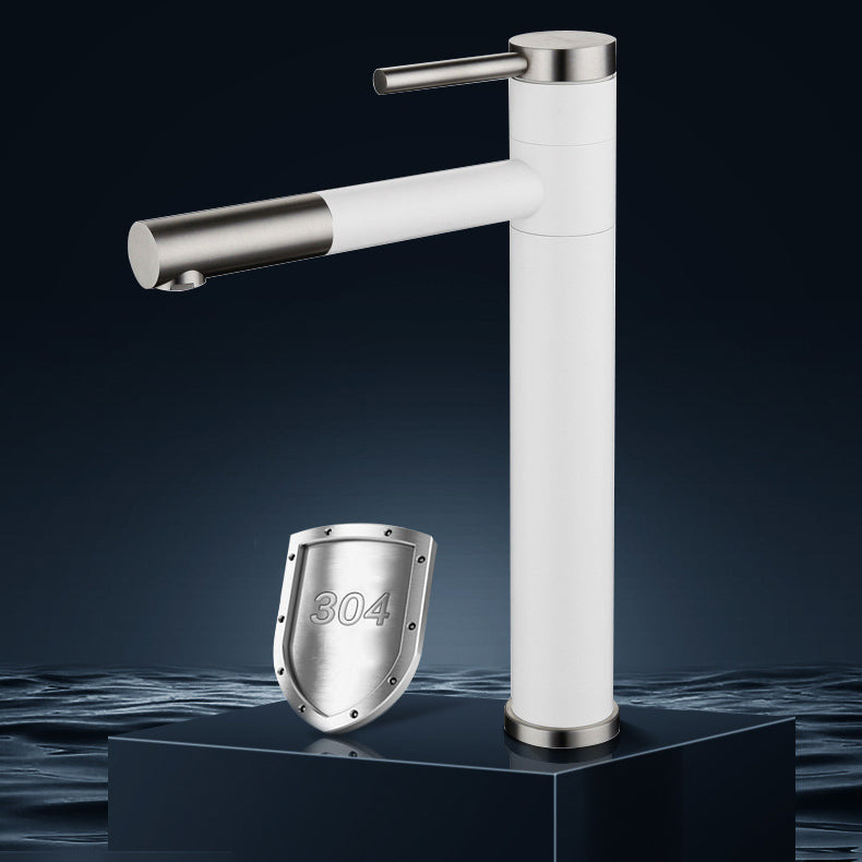 Contemporary Single Handle Stainless Steel Kitchen Faucet
