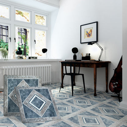 Easy Install Vinyl Floor Tiles with Diamond Pattern