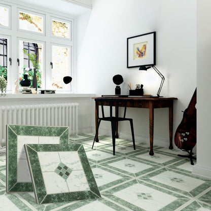 Easy Install Vinyl Floor Tiles with Diamond Pattern