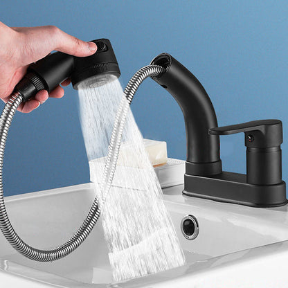 Stylish Copper Handle Kitchen Sink Faucet with Pull-Out Spray