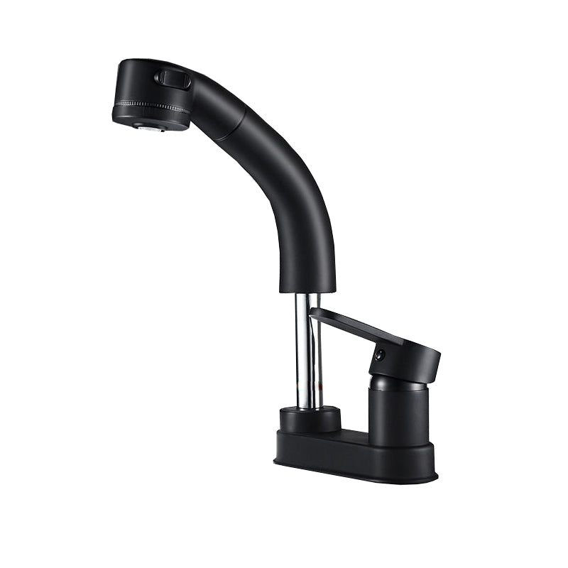 Stylish Copper Handle Kitchen Sink Faucet with Pull-Out Spray