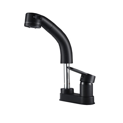 Stylish Copper Handle Kitchen Sink Faucet with Pull-Out Spray