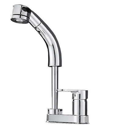Stylish Copper Handle Kitchen Sink Faucet with Pull-Out Spray