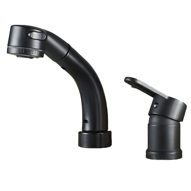 Stylish Copper Handle Kitchen Sink Faucet with Pull-Out Spray