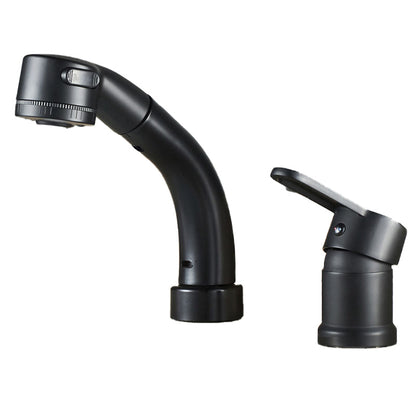 Stylish Copper Handle Kitchen Sink Faucet with Pull-Out Spray