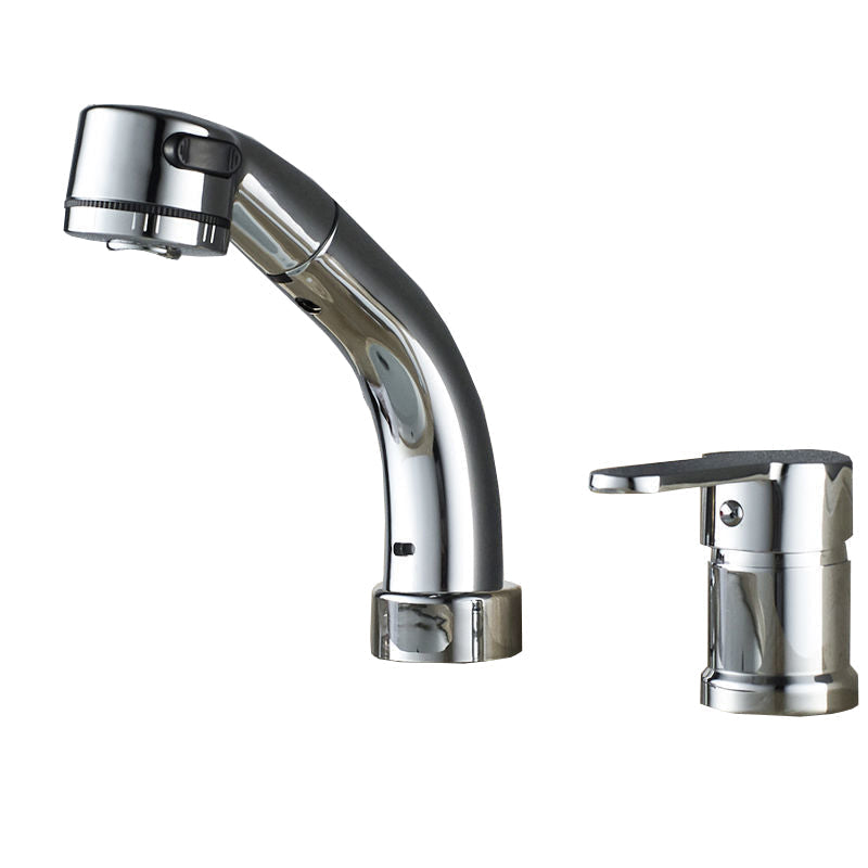 Stylish Copper Handle Kitchen Sink Faucet with Pull-Out Spray - Cofik