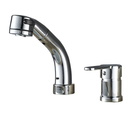 Stylish Copper Handle Kitchen Sink Faucet with Pull-Out Spray - Cofik