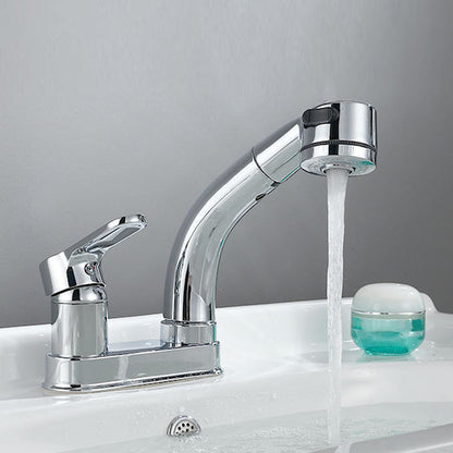 Stylish Copper Handle Kitchen Sink Faucet with Pull-Out Spray