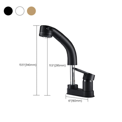 Stylish Copper Handle Kitchen Sink Faucet with Pull-Out Spray
