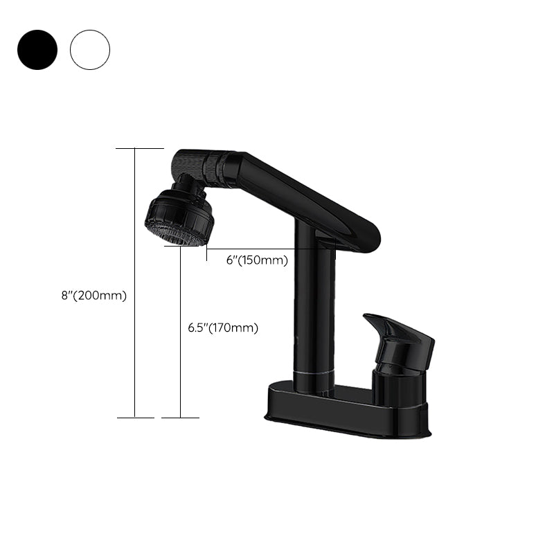 Stylish Copper Handle Kitchen Sink Faucet with Pull-Out Spray