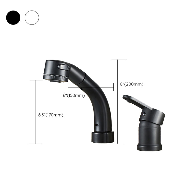 Stylish Copper Handle Kitchen Sink Faucet with Pull-Out Spray