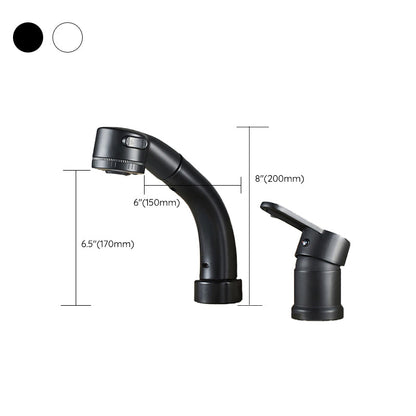 Stylish Copper Handle Kitchen Sink Faucet with Pull-Out Spray