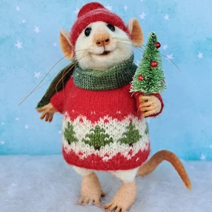 Unique Felt Mice Holiday Ornament