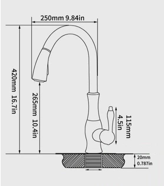 Contemporary Pull-Out Kitchen Faucet - 360° Spin Stainless Steel