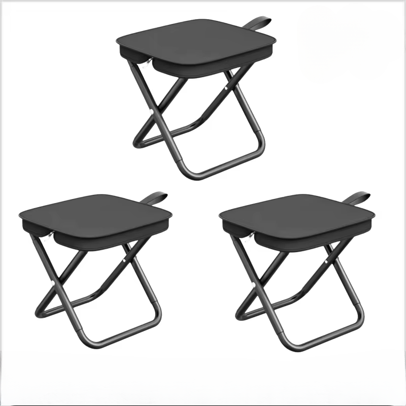 Compact Folding Camp Stool with Metal Frame