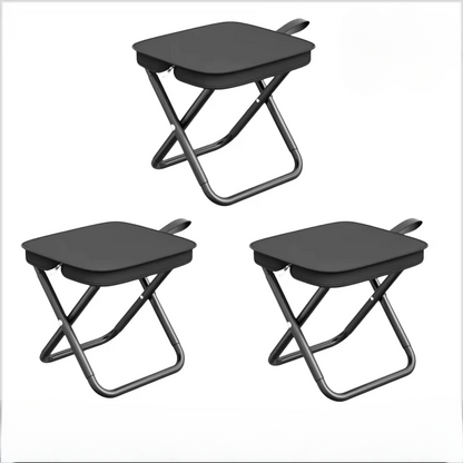 Compact Folding Camp Stool with Metal Frame