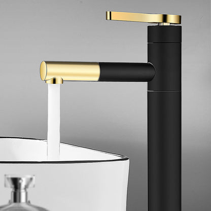 Modern Faucet with Lever Handle and Rotating Spout