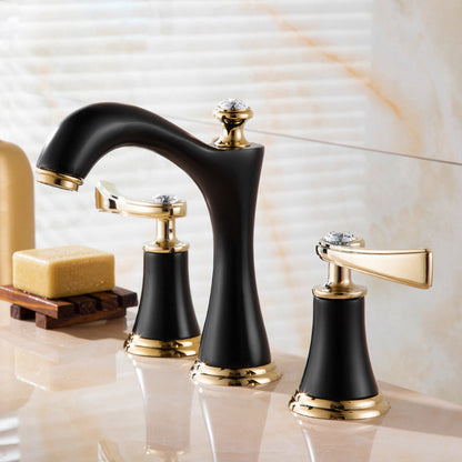 Contemporary 2 Handle Brass Sink Faucet for Home