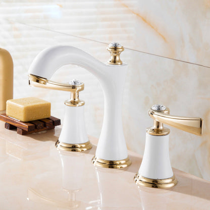 Contemporary 2 Handle Brass Sink Faucet for Home