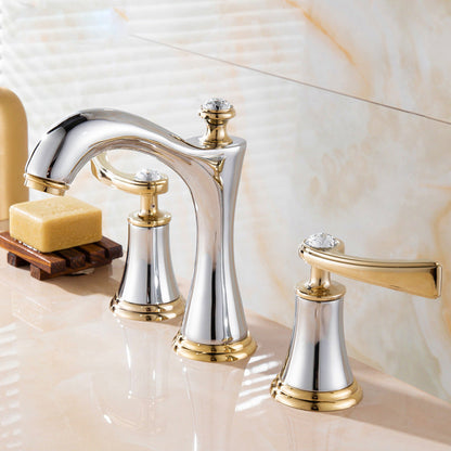 Contemporary 2 Handle Brass Sink Faucet for Home
