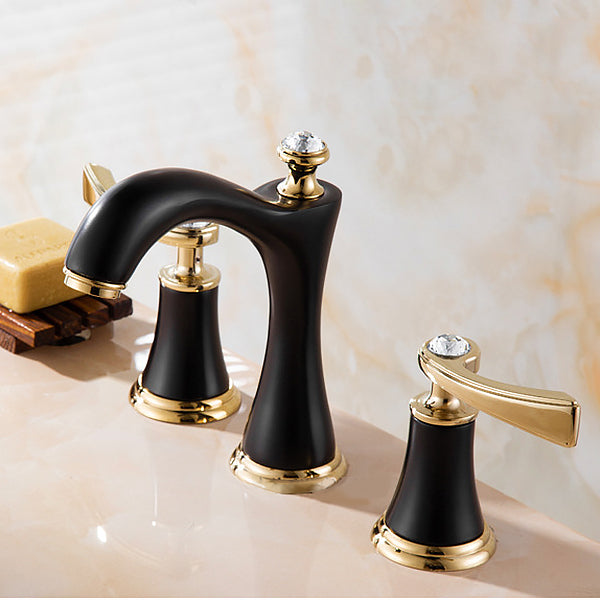 Contemporary 2 Handle Brass Sink Faucet for Home