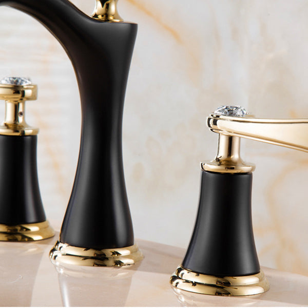 Contemporary 2 Handle Brass Sink Faucet for Home