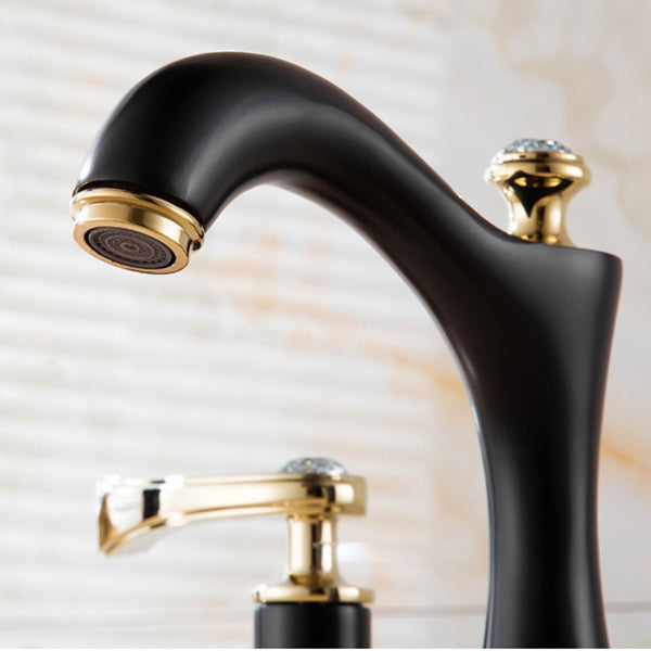 Contemporary 2 Handle Brass Sink Faucet for Home