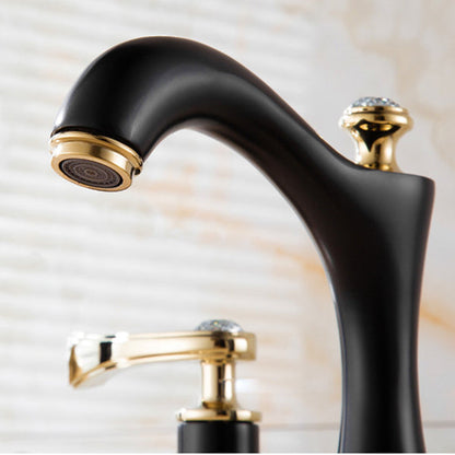 Contemporary 2 Handle Brass Sink Faucet for Home
