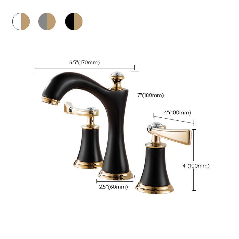 Contemporary 2 Handle Brass Sink Faucet for Home