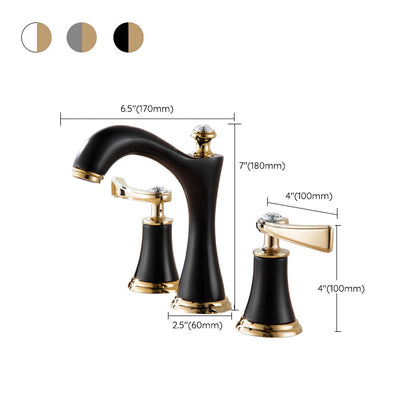 Contemporary 2 Handle Brass Sink Faucet for Home