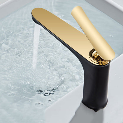 Single Handle Bathroom Faucet Round Brass Sink Mixer Tap