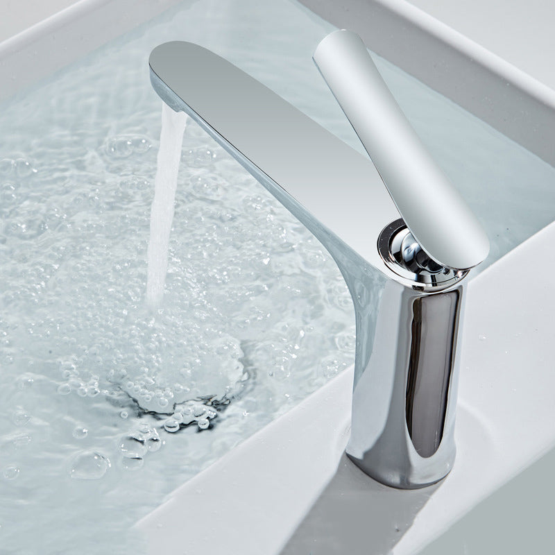 Single Handle Bathroom Faucet Round Brass Sink Mixer Tap - Cofik