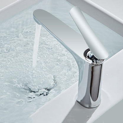 Single Handle Bathroom Faucet Round Brass Sink Mixer Tap - Cofik