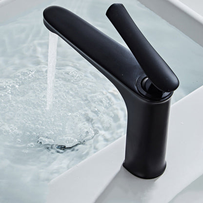 Single Handle Bathroom Faucet Round Brass Sink Mixer Tap