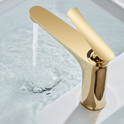 Single Handle Bathroom Faucet Round Brass Sink Mixer Tap