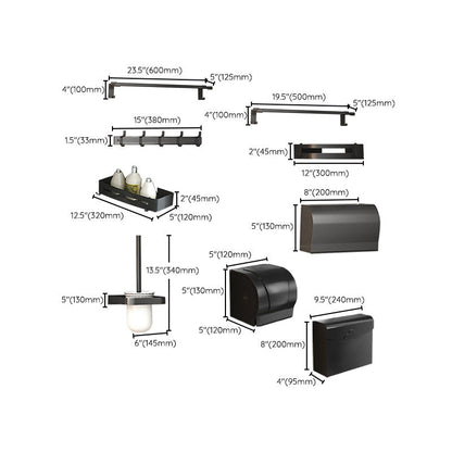 Stylish Black Bathroom Storage Set with Shelf and Hooks